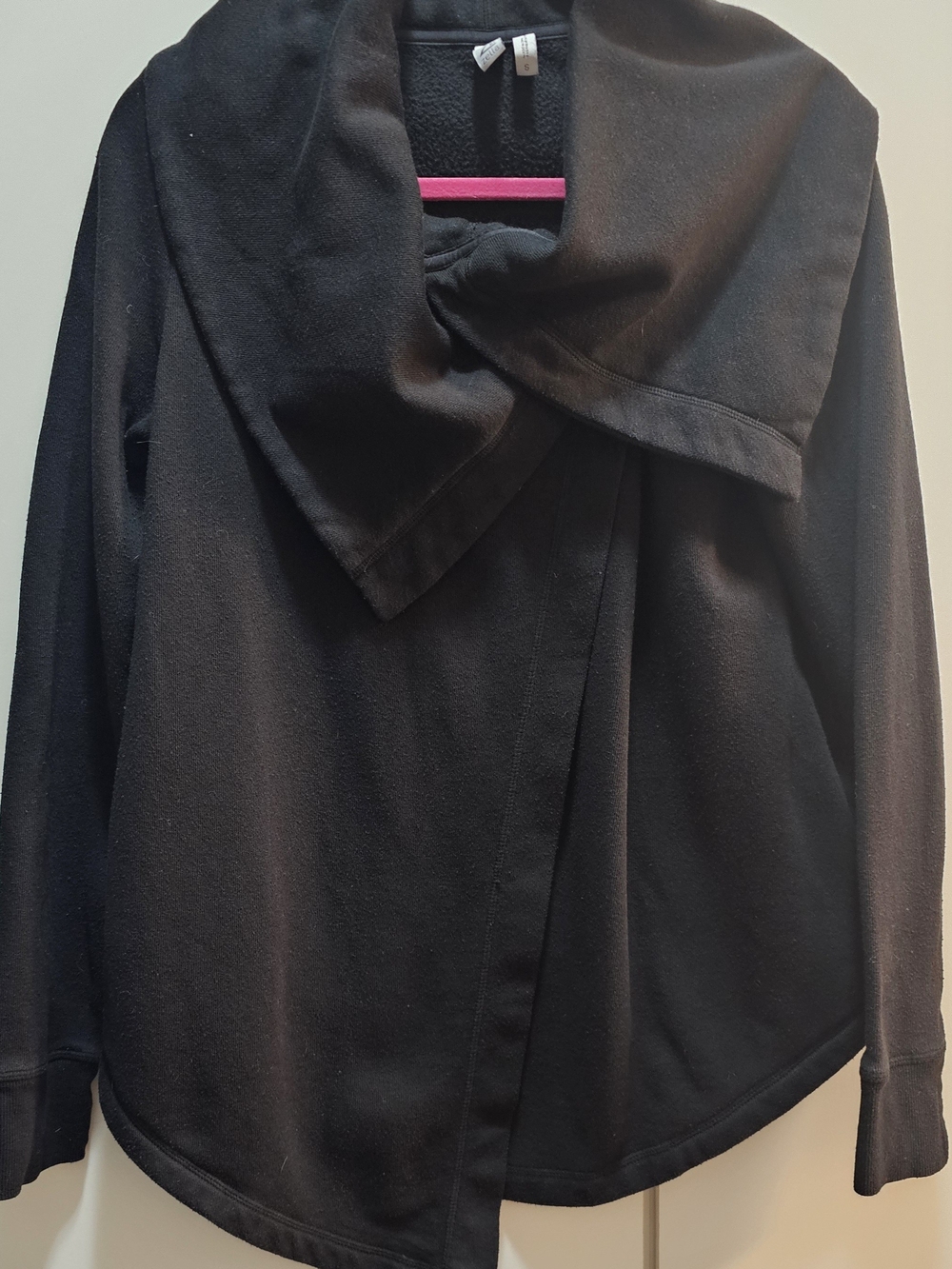Zella Black Draped Collar Trench Coat